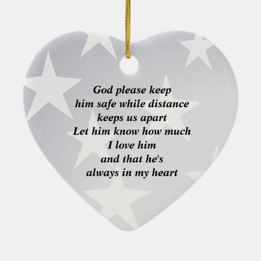 スター&ストライプUSA /軍隊祈りの言葉 セラミックオーナメント (裏面)