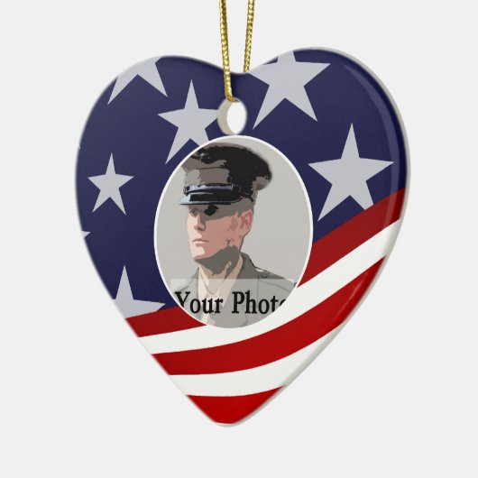 スター&ストライプUSA /軍隊祈りの言葉 セラミックオーナメント (左)