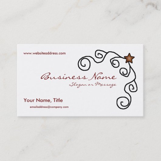 スター&スワールカントリー初期の名刺 名刺 (正面)