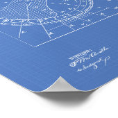 スター・タイム・チャート1886年の特許アート青写真 ポスター (角)