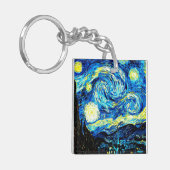 スター・ナイト・ゴッホの絵画 キーホルダー (正面左)