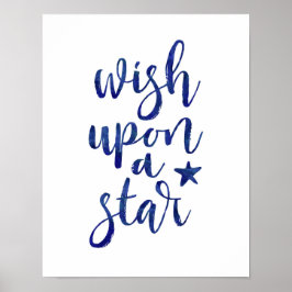 スター・ネイビー・ブルーのタイポグラフィポスターに願う ポスター