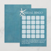 スター フィッシュ ナウチカル ブライダル シャワー ビンゴ カード (正面/裏面)