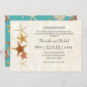 スター フィッシュ ナウティルス スカロップ シー シェル モダン パターン 招待状 (正面/裏面)