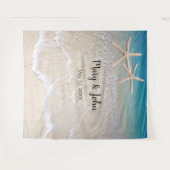 スター・フィッシュ・ビーチ・ウェディング・フォト・バックドロップ タペストリー (正面(横))