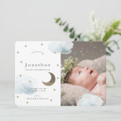 スター&ブルークラウドフォトボーイベビー発表 招待状 (スタンド正面)