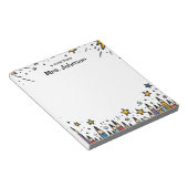 スター&ペンシルパーソナライズされた先生鑑賞 ノートパッド (アングル)