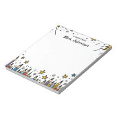 スター&ペンシルパーソナライズされた先生鑑賞 ノートパッド (回転)