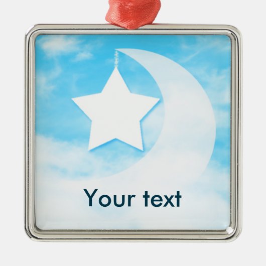 スター&ムーンシルバーカラーメタルオーナメント メタルオーナメント (正面)