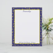 スター&ムーンネイビーブルー&金ゴールドパターンパーソナライズ (スタンド正面)