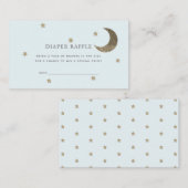 スター&ムーンベビーシャワーブルーおむつラッフルチケット エンクロージャーカード (正面/裏面)