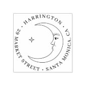 スター&ムーンラウンドファミリーネーム差出人住所 ラバースタンプ (インプリント)