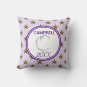 スター モノグラムイニシャル フローラル ネイチャー ホームデコ クッション (正面)