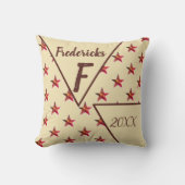 スター モノグラムイニシャル 赤茶色 インテリア デコレーション クッション (正面)