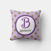 スター モノグラム ファミリー イニシャル 名前 カラフル クッション (正面)