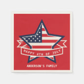 スター（リボン付） スタンダードカクテルナプキン (正面)