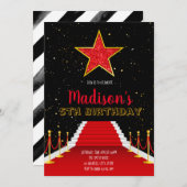 スター レッドカーペットパーティー招待状 招待状 (正面/裏面)