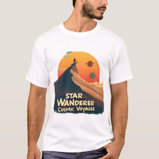 スター・ワンダラー: レトロ宇宙Tシャツ Tシャツ