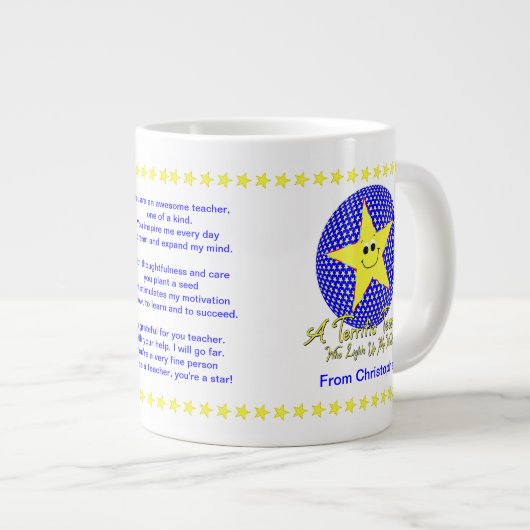 スター·先生学生から感謝 ジャンボコーヒーマグカップ (正面右)