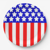 スターNストライプ赤白青 ペーパープレート (正面)