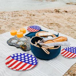 スターNストライプ赤白青 ペーパープレート