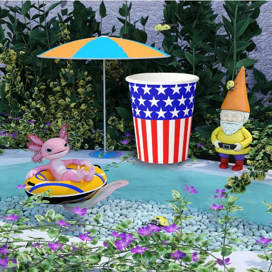 スターNストライプ赤白青 紙コップ