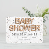 スターnバラ金箔バルーンタイプ赤ちゃんシャワー 招待状 (スタンド正面)