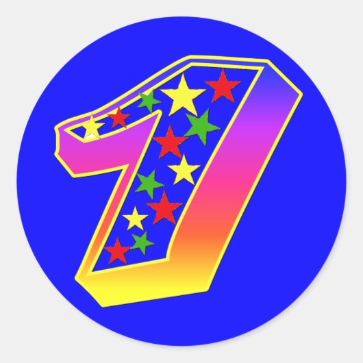 スターNumber 1ステッカー ラウンドシール (正面)