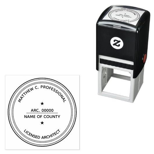 スターPERSONALIZEを使用したライセンスされたArchitect LLCスタンプ セルフインキングスタンプ (インサイチュ)