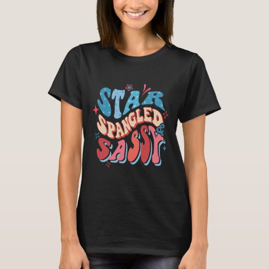 スターSpangledとSy独立の日Groovy 4th O Tシャツ (正面)