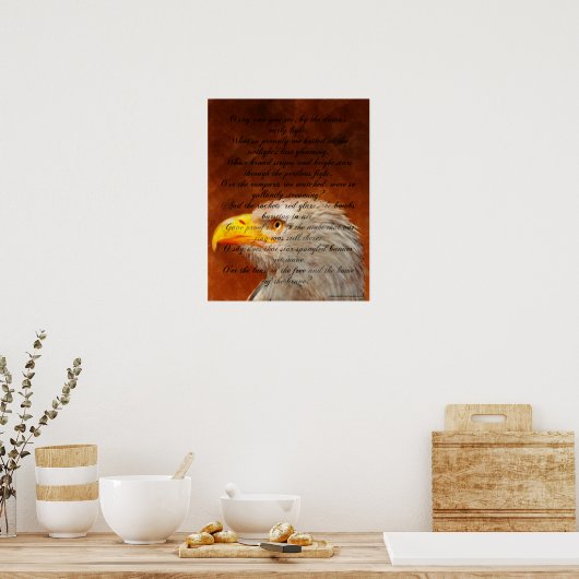 スターSpangled Banner Lyrics Eagle ポスター (キッチン)