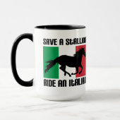 スタ救リオンライドアンイタリアンミーム引用文 マグカップ (左)