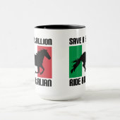 スタ救リオンライドアンイタリアンミーム引用文 マグカップ (中央)