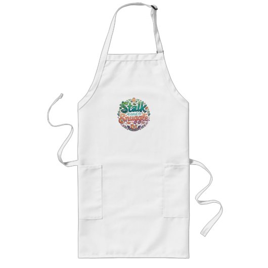 スタalkingとスナッグル かわいい野生動物Tシャツ ロングエプロン (正面)