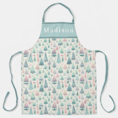 スチお洒落カンジクリスマスの木と星 エプロン (正面)