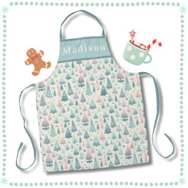 スチお洒落カンジクリスマスの木と星 エプロン