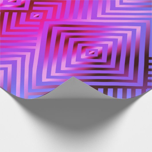 スチエレガントールブストライプのルーとグラデーションピンクの色 ラッピングペーパー (角)