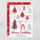 スチカラフルカンジナビアの風景フェスティバルクリスマス シーズンカード (正面/裏面)