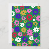 スチカラフルカンジナビア花グリーンブライダルシャワー 招待状 (裏面)