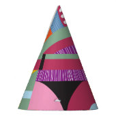 スチカラフルカンジナビア:明るいパターンのミックス。 パーティーハット (左)