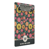 スチスタイリッシュンチフォークフラワーモノグラム ミニクリップボード (アングル)