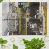 スチッキーホルムールハーバーアイスランドティータオル キッチンタオル (折り畳み)