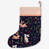 スチパーソナライズされたカンジナビアフォークアートバニー スモールクリスマスストッキング (裏面)