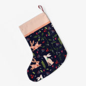 スチパーソナライズされたカンジナビアフォークアートバニー スモールクリスマスストッキング (裏面 (吊り時))