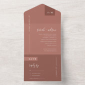 スチミニマルンディテラコッタラストモノグラム結婚ズAL オールインワン招待状 (内側)