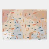 スチミニマルンディベージュクリーム素朴抽象芸術形状 ラッピングペーパーシート (正面3)