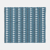 スチモダンカンジナビアのクリスマスツリーパターンブルー フリースブランケット (正面(横))