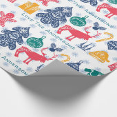 スチモダンカンジナビアのクリスマスフォークアートペーパーカット ラッピングペーパー (角)