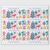 スチモダンカンジナビアのクリスマスフォークアートペーパーカット ラッピングペーパー (フラット)