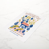 スチモダンカンジナビアのトナカイのクリスマスバラ金ゴールド 箔シーズンカード (回転した状態)